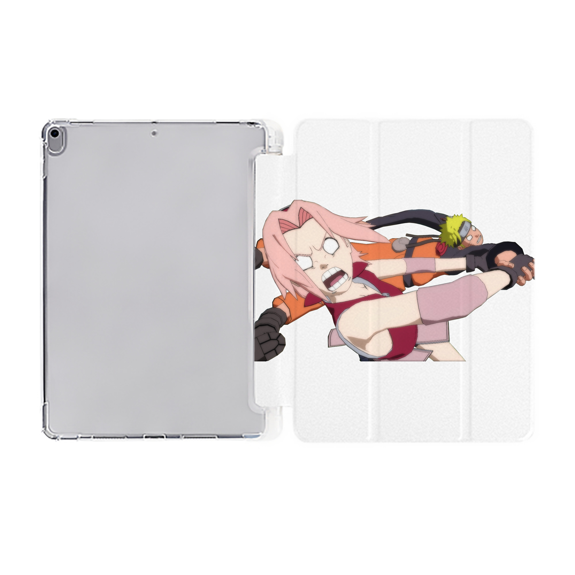 （画像用） NARUTO -ナルト- 春野サクラ Haruno Sakura IPad ケース ペン収納付き 三つ折りスタンド PUレザー×シリコン 対応機種9.5/10.5/10.9インチ